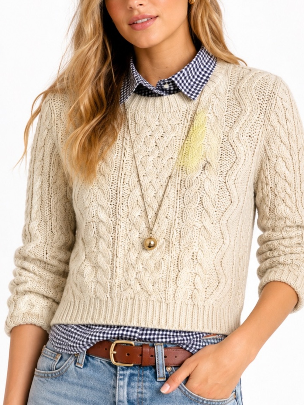 NWT Chelsea28 Cable Knit Cropped Sweater